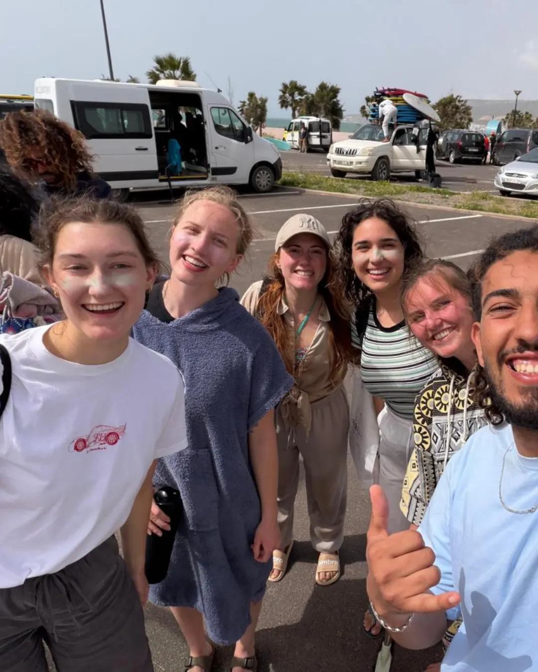 Group surf trip 6 December 2026: surf camp guests together in Taghazout