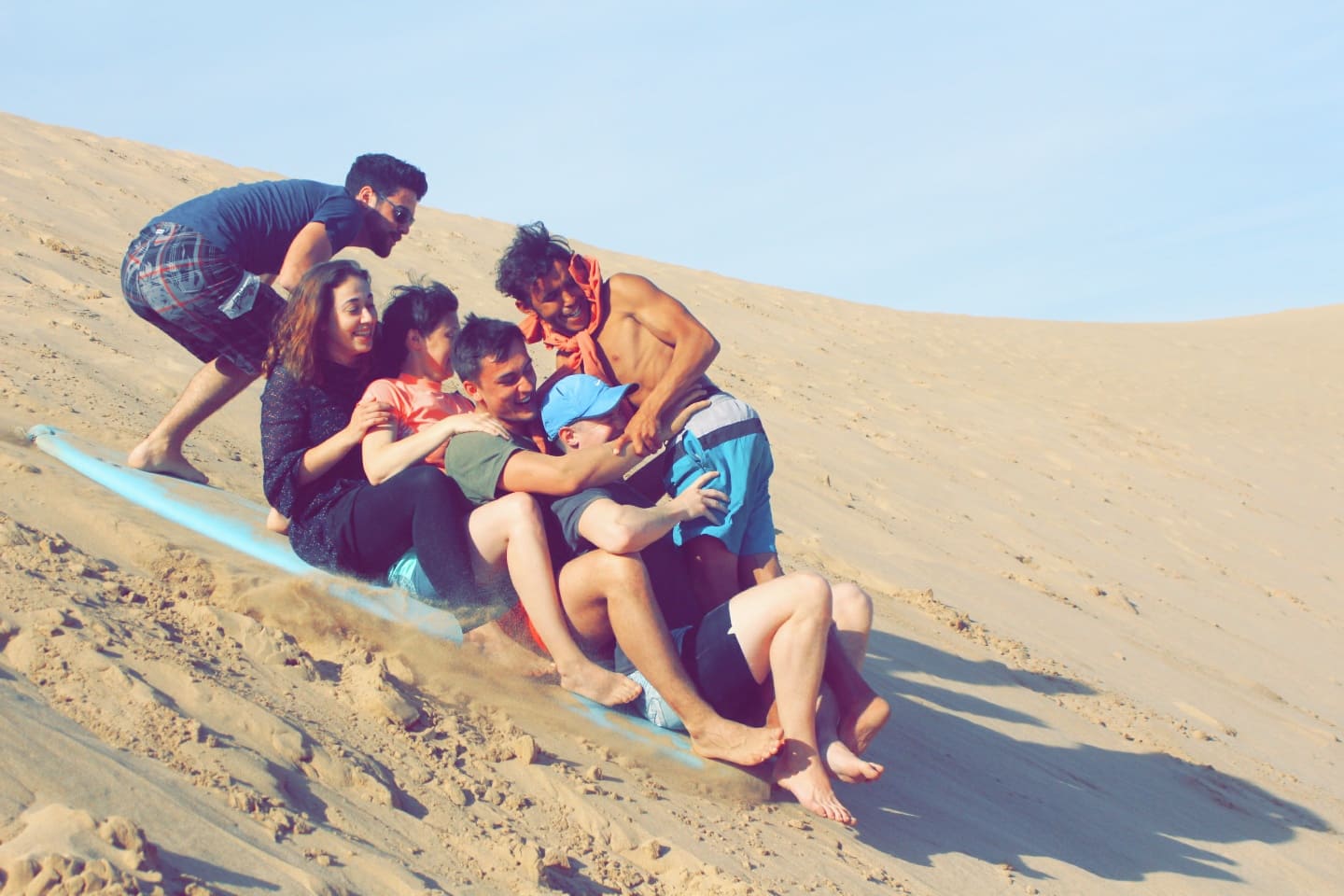 Sandboarding Morocco experience in Taghazout desert dunes