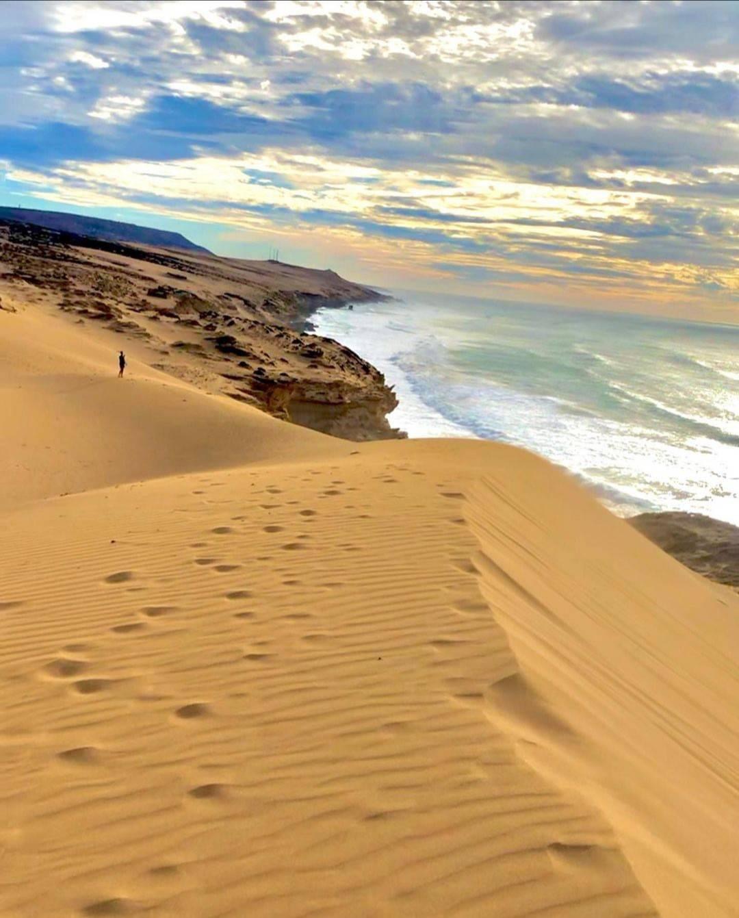 Desert adventure sandboarding Morocco near Taghazout