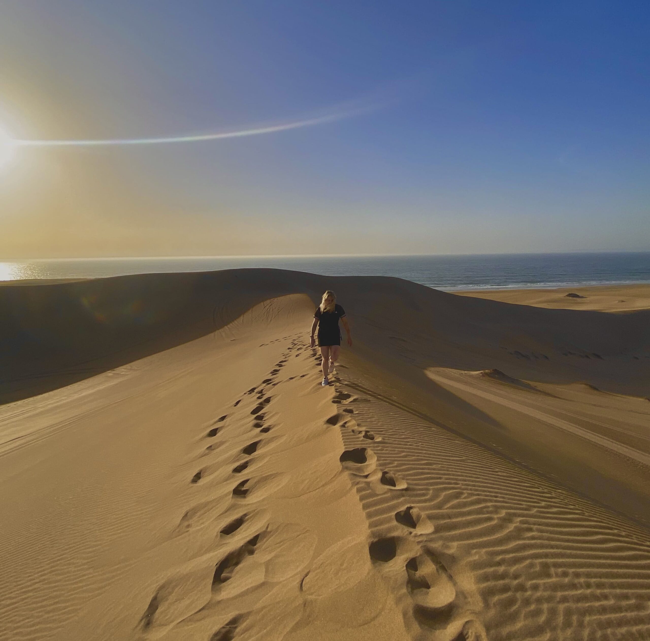 Sandboarding Morocco thrill ride at Timlaline dunes
