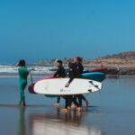 Surf camp in Taghazout, Morocco, offering surfing lessons and adventure activities for all skill levels.