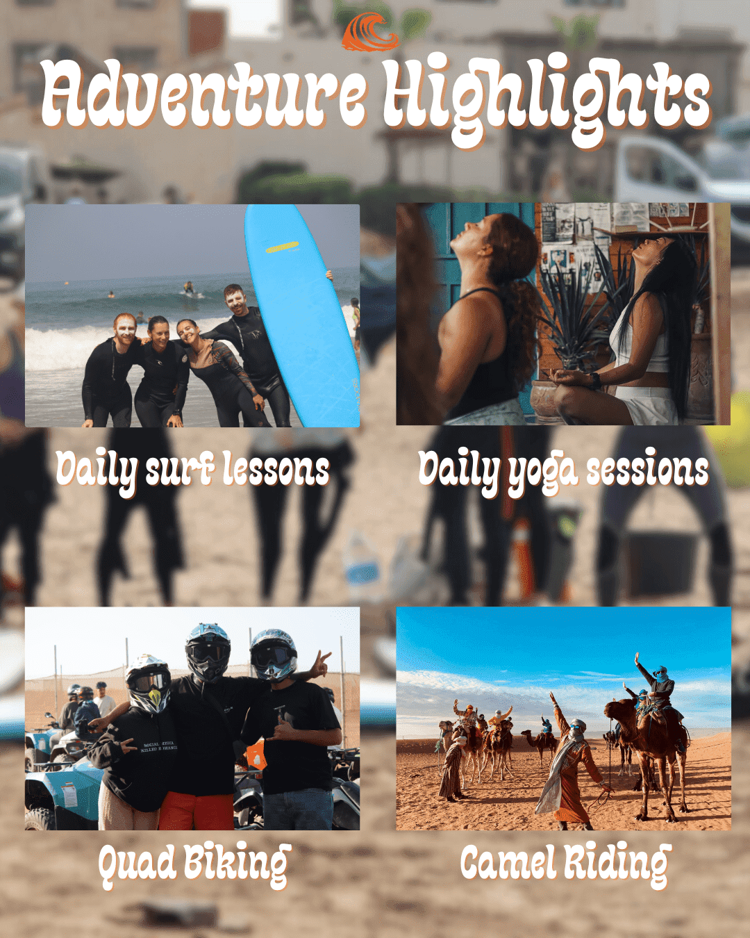 4 Day Surf, Yoga, Sahara, and Quad Adventure in Taghazout, Morocco