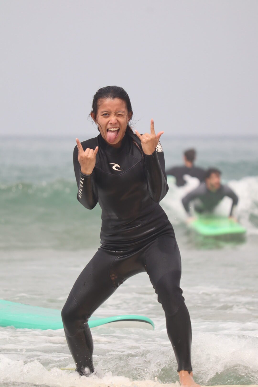 Surfer riding wave Taghazout
