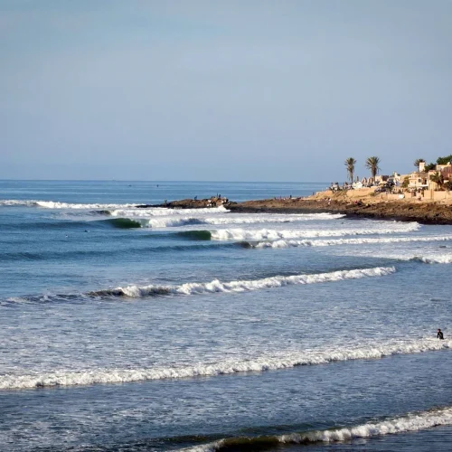 Anchor Point surf spot in Taghazout showing perfect right-hand point break